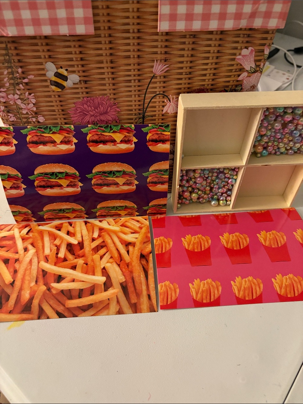 Pink French Fry Art Print Trio- Playful Pop Art Wall Decor